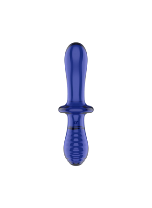Gode en verre borosilicaté massif bleu Double Crystal Satisfyer - CC597828